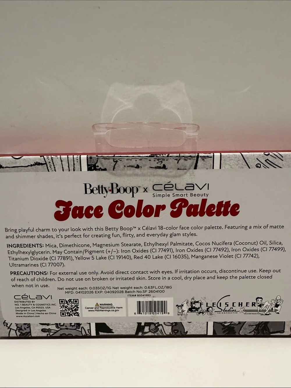 Betty Boop x Celavi Simple Smart Beauty Face Color Palette for everyday glam.